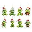 Grinch Acrylic Christmas Tree Pendants Set 8 Pack Advent Calendar Party Gifts Christmas Decor