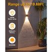 2Pcs Solar Outdoor Wall Lights Up and Down,Outdoor Lamp Solar Wall Sconces Lights, IP65 Waterproof Solar Exterior Lights for House Garage Garden Yard Porch, Warm White