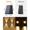 2Pcs Solar Outdoor Wall Lights Up and Down,Outdoor Lamp Solar Wall Sconces Lights, IP65 Waterproof Solar Exterior Lights for House Garage Garden Yard Porch, Warm White