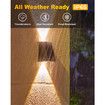 2Pcs Solar Outdoor Wall Lights Up and Down,Outdoor Lamp Solar Wall Sconces Lights, IP65 Waterproof Solar Exterior Lights for House Garage Garden Yard Porch, Warm White