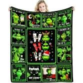 Christmas Grinch Blanket  Flannel Throw 150*200cm Colorful Holiday Decor for Halloween,Thanksgiving,Christmas Decorations! For Sofa or Bed