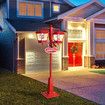 188cm Christmas LED Lights Post Street Xmas Decoration Snowing Music Ornaments Outdoor 2 Head Lamp Path Garden Security Pole Pillar Lantern Driveway