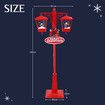 188cm Christmas LED Lights Post Street Xmas Decoration Snowing Music Ornaments Outdoor 2 Head Lamp Path Garden Security Pole Pillar Lantern Driveway