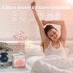 Alarm Clock Night Lights for Bedrooms, 6 Scenes and White Noise Sync, Dual Alarms and Snooze, for Heavy Sleepers, Gifts for Kids Teens