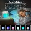 Alarm Clock Night Lights for Bedrooms, 6 Scenes and White Noise Sync, Dual Alarms and Snooze, for Heavy Sleepers, Gifts for Kids Teens