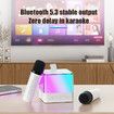 Mini Karaoke Machine, Bluetooth Portable Karaoke With 2pcs Wireless Microphones, Karaoke Machine For Kids with Bass Dazzling Lights