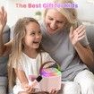 Karaoke Machine for Kids, Mini Portable Bluetooth Karaoke Speaker with 2 Wireless Mics, Gifts Toys for Girls Boys Family Home Party,Birthday Party (Pink）