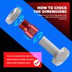 Nut and Bolt Tread Checker Kit Inch Metric Size 44 Male Female Gauges Identifier Measuring Tool Carbon Steel with Storage Box