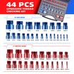 Nut and Bolt Tread Checker Kit Inch Metric Size 44 Male Female Gauges Identifier Measuring Tool Carbon Steel with Storage Box