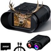 Night Vision Goggles,5W Upgraded 4K HD IR Binoculars,8X Digital Zoom,Rechargeable Binoculars with Camera Built In,32GB Card to Save Photos and Videos