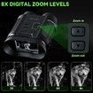 Night Vision Goggles,5W Upgraded 4K HD IR Binoculars,8X Digital Zoom,Rechargeable Binoculars with Camera Built In,32GB Card to Save Photos and Videos