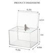Clear Donation Box with Lock,Ballot Box with Sign Holder,Suggestion Box Storage Container for Voting,Raffle Box,Tip Jar 16x11.5x10cm (Clear)