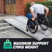Folding Wheelchair Ramp 152.5x73.5cm Portable Threshold Mobility Aid Steps Handicap 270kg Aluminium Loading Access
