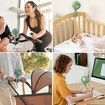Portable Stroller Fan, 8000mAh, 360 Degree Rotate, LED Night Light with 2 Modes, USB Rechargeable Handheld Cooling Fan for Travel, Car Seat (Green)