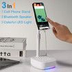 3-in-1 Cell Phone Stand with Wireless Bluetooth Speaker and Night Light,Adjustable Height,HD Surround Sound Perfect for Home,Outdoors-White