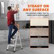 3 Step Folding Ladder Foldable Stool Collapsible Platform Aluminium Portable Lightweight Stairs Stepladder with Foam Handrail