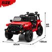 Kids Ride On Car Toy Parental Remote Control Truck Electric Jeep Vehicle 12V Music Light Red
