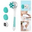 Electric Body Brush Back Brush with 4 Attachments Removable Long Handle Body Scrubber Shower Brush for Exfoliating Deep Cleansing Women Men, Green