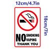 5 Pack No Smoking Vaping Sign Sticker UV Protected Indoor Outdoor Business Safety Signs