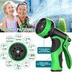 Expandable Garden Hose 100ft with 10 Function Nozzle Sprayer,Lightweight Flexible Water Hose with Durable Collapsible Latex Core Solid Brass Fittings,15M Retractable Stretch Hose (30M Green)