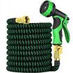 Expandable Garden Hose 50ft with 10 Function Nozzle Sprayer,Lightweight Flexible Water Hose with Durable Collapsible Latex Core Solid Brass Fittings (15M Green)