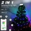 LED Camping String Light App Control,19FT Rechargeable Multi-Color Waterproof Hanging Light for Outdoor Camping Awning Tent Garden Party Festival Decor,1-Pack
