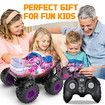 Remote Control Dragon Monster Truck 2.4GHz Stunt Car RC Toys Light Sound All Terrain Indoor Outdoor for Kids Color Purple