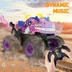 Remote Control Dragon Monster Truck 2.4GHz Stunt Car RC Toys Light Sound All Terrain Indoor Outdoor for Kids Color Purple