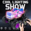 Remote Control Dragon Monster Truck 2.4GHz Stunt Car RC Toys Light Sound All Terrain Indoor Outdoor for Kids Color Purple