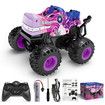 Remote Control Dragon Monster Truck 2.4GHz Stunt Car RC Toys Light Sound All Terrain Indoor Outdoor for Kids Color Purple