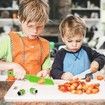 13 Pcs Montessori Kitchen Tools for Kids Age 3 to 10, Cooking Sets Real-Toddler Toys Set for Real Cooking with Plastic Toddler Safe Knives Crinkle Cutter Kids Cutting Board