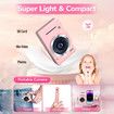 Digital Camera,FHD 1080P Kids Camera Digital with 16x Zoom Anti Shake,32GB Card,4K 48MP Portable Compact Point and Shoot Cameras,Vintage Small Camera,Pink