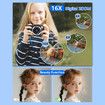 Digital Camera,FHD 1080P Kids Camera Digital with 16x Zoom Anti Shake,32GB Card,4K 48MP Portable Compact Point and Shoot Cameras,Vintage Small Camera,Black