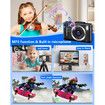 Digital Camera,FHD 1080P Kids Camera Digital with 16x Zoom Anti Shake,32GB Card,4K 48MP Portable Compact Point and Shoot Cameras,Vintage Small Camera,Black