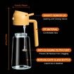Oil Sprayer,2 in 1 Olive Oil Dispenser Bottle,450ml Premium Glass Oil Bottle (Orange)