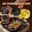 Oil Sprayer,2 in 1 Olive Oil Dispenser Bottle,450ml Premium Glass Oil Bottle (Black)