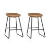 Artiss 2x Bar Stools Kitchen Dining Chairs Counter Stool PU Leather Metal Brown