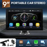 9 Inch Portable Car Stereo Radio Apple Carplay Android Auto MP5 Player Bluetooth Head Unit Audio Touch Screen System with Camera