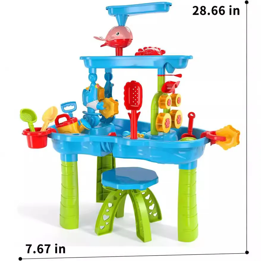 3in1 Sand Water Table Kids Beach Summer Sandbox Table Outdoor Activity