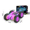 Remote Control Car, RC Car Toys with Lights and Headlights Car Toys Double-Sided 360 Degree Rotating 4WD Drift Truck for Boys Girls Birthday Gift (Purple)