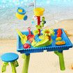 Sand Water Table Kids Beach Summer Sandbox Table Outdoor Activity Dolphin Water Wheel Molds Bucket Shovel Kids Toy Christmas Birthday Gift
