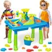 Sand Water Table Kids Beach Summer Sandbox Table Outdoor Activity Dolphin Water Wheel Molds Bucket Shovel Kids Toy Christmas Birthday Gift