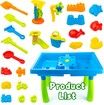 Sand Water Table Kids Beach Summer Sandbox Table Outdoor Activity Dolphin Water Wheel Molds Bucket Shovel Kids Toy Christmas Birthday Gift