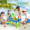 Sand Water Table Kids Beach Summer Sandbox Table Outdoor Activity Dolphin Water Wheel Molds Bucket Shovel Kids Toy Christmas Birthday Gift