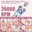 Professional Manicure Pedicure Kit Cordless Electric Nail File Set 360 Degree LED Light Nail Drill Machine with LCD Display for Gel Nail Thick Toe