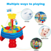 19p Sand Water Table Kids Beach Summer Sandbox Table Outdoor Activity Water Wheel Molds Kids Toy Christmas Birthday Gift