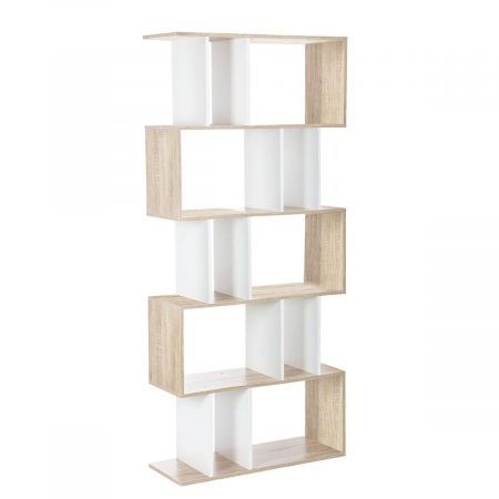 Artiss Bookshelf 5 Tiers - RITA White and Oak