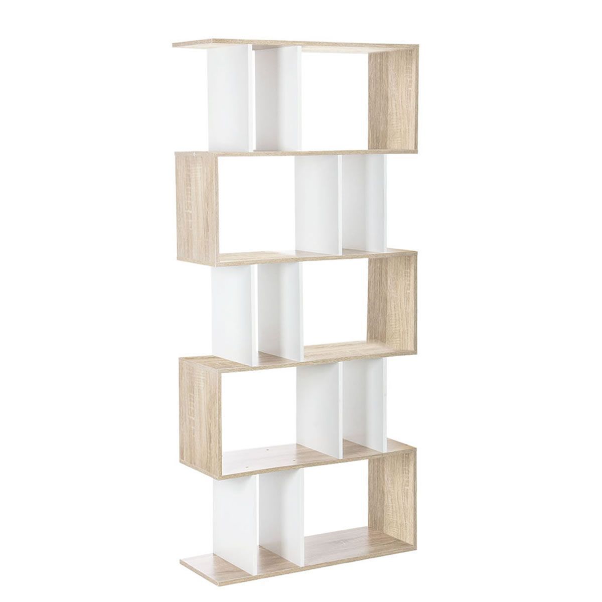 Artiss Bookshelf 5 Tiers - RITA White and Oak