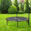 Everfit 48inch Round Fitness Trampoline Rebounder Adjustable Handrail Blue