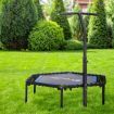 Everfit 48inch Hexagon Fitness Trampoline Rebounder Adjustable Handrail Blue